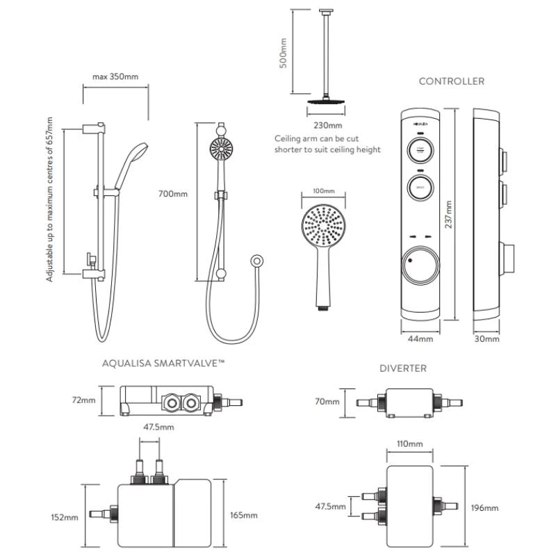 Aqualisa ISystem Concealed Digital Shower Digital With Adj & Ceiling Fixed Shower Heads - HP/Combi 6 Aqualisa ISystem Concealed Digital Shower Digital With Adj & Ceiling Fixed Shower Heads - HP/Combi - Image 4