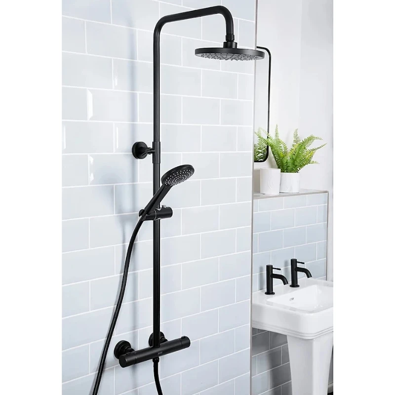 Bristan Buzz Thermostatic Bar Shower With Rigid Riser - Black 4 Bristan Buzz Thermostatic Bar Shower With Rigid Riser - Black - Image 2