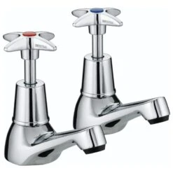 Bristan Cross Top Basin Taps - Chrome