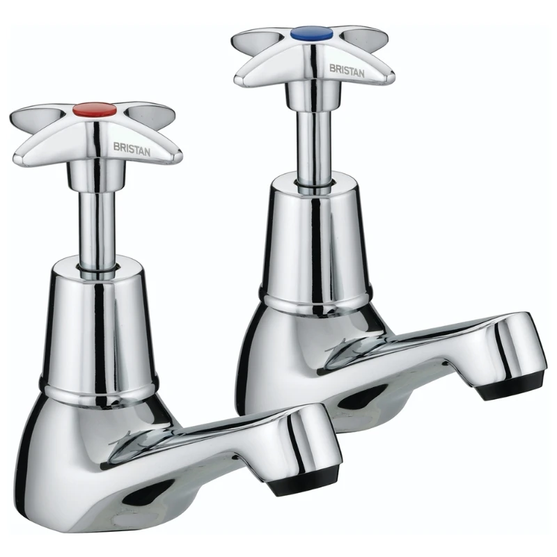 Bristan Cross Top Basin Taps - Chrome 3 Bristan Cross Top Basin Taps - Chrome