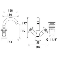 Bristan Decade Basin Mixer Tap With Clicker Waste - Chrome -Home Bathroom bristan decade basin mixer tap with clicker waste chr dx bas c 2