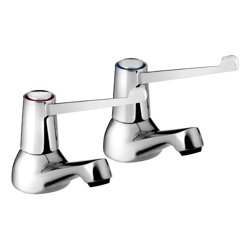 Bristan Lever Basin Taps With 6" Levers - Chrome 3 Bristan Lever Basin Taps With 6" Levers - Chrome