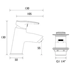 Bristan Orta Basin Mixer With Clicker Waste - Chrome -Home Bathroom bristan orta basin mixer with clicker waste chrome or bas c 2