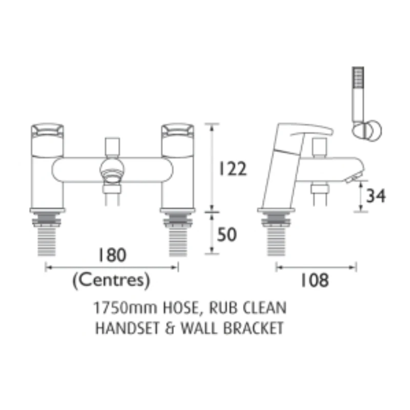 Bristan Orta Bath Mixer Shower - Chrome 4 Bristan Orta Bath Mixer Shower - Chrome - Image 2