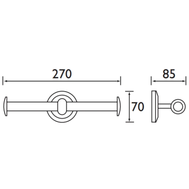 Bristan Solo Double Toilet Roll Holder - Chrome 4 Bristan Solo Double Toilet Roll Holder - Chrome - Image 2