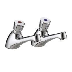 Bristan Timed Flow Basin Taps - Chrome