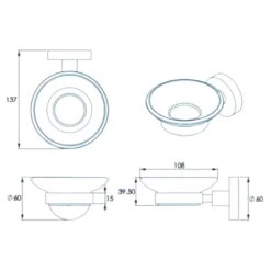 Croydex Flexi-Fix Britannia Soap Dish And Holder - Chrome -Home Bathroom croydex flexi fix britannia soap dish and holder chrome qm581941 3