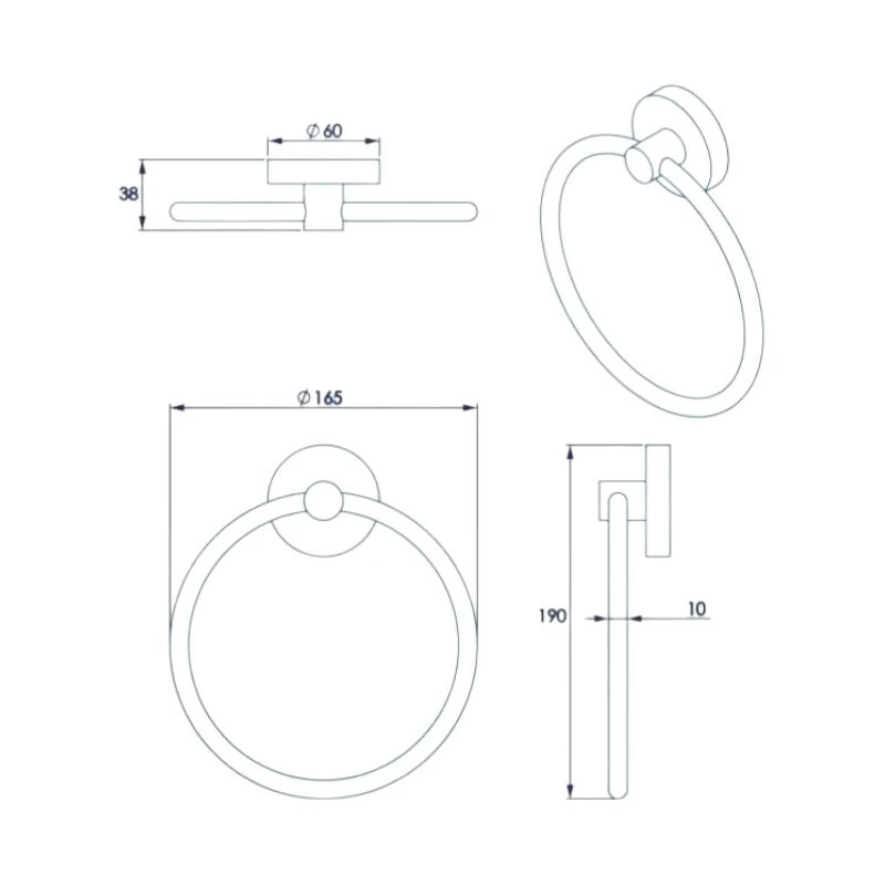 Croydex Flexi-Fix Britannia Towel Ring - Chrome 5 Croydex Flexi-Fix Britannia Towel Ring - Chrome - Image 3