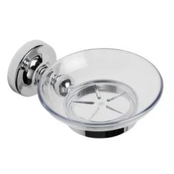 Croydex Flexi-Fix Romsey Soap Dish And Holder - Chrome