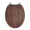 Croydex Molvena Flexi-Fix Wood Toilet Seat - Walnut Effect -Home Bathroom croydex molvena flexi fix wood toilet seat walnut effect wl610477h