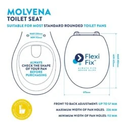 Croydex Molvena Flexi-Fix Wood Toilet Seat - Walnut Effect -Home Bathroom croydex molvena flexi fix wood toilet seat walnut effect wl610477h 3