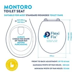 Croydex Montoro Walnut Effect Flexi-Fix Toilet Seat -Home Bathroom croydex montoro walnut effect flexi fix toilet seat wl602677h 3