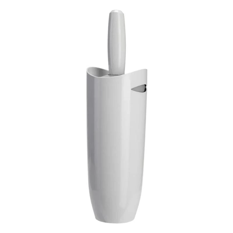 Croydex Plastic Toilet Brush And Holder - White/Grey 3 Croydex Plastic Toilet Brush And Holder - White/Grey