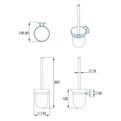 Croydex Westminster Toilet Brush And Holder - Chrome -Home Bathroom croydex westminster toilet brush chrome qm202441 3