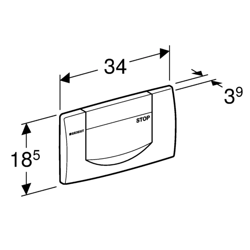 Geberit 200F Flush Plate - Matt Chrome 4 Geberit 200F Flush Plate - Matt Chrome - Image 2