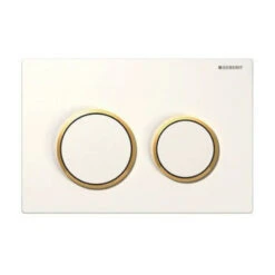 Geberit Kappa21 Dual Flush Plate - White/gold