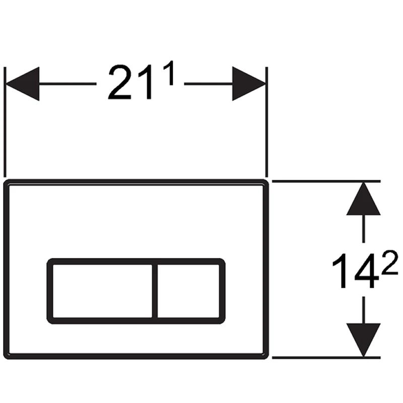 Geberit Kappa50 Dual Flush Plate - Brushed Stainless Steel 4 Geberit Kappa50 Dual Flush Plate - Brushed Stainless Steel - Image 2