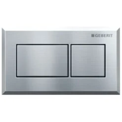 Geberit Pneumatic Dual Flush Plate - Square Design - Brushed Chrome