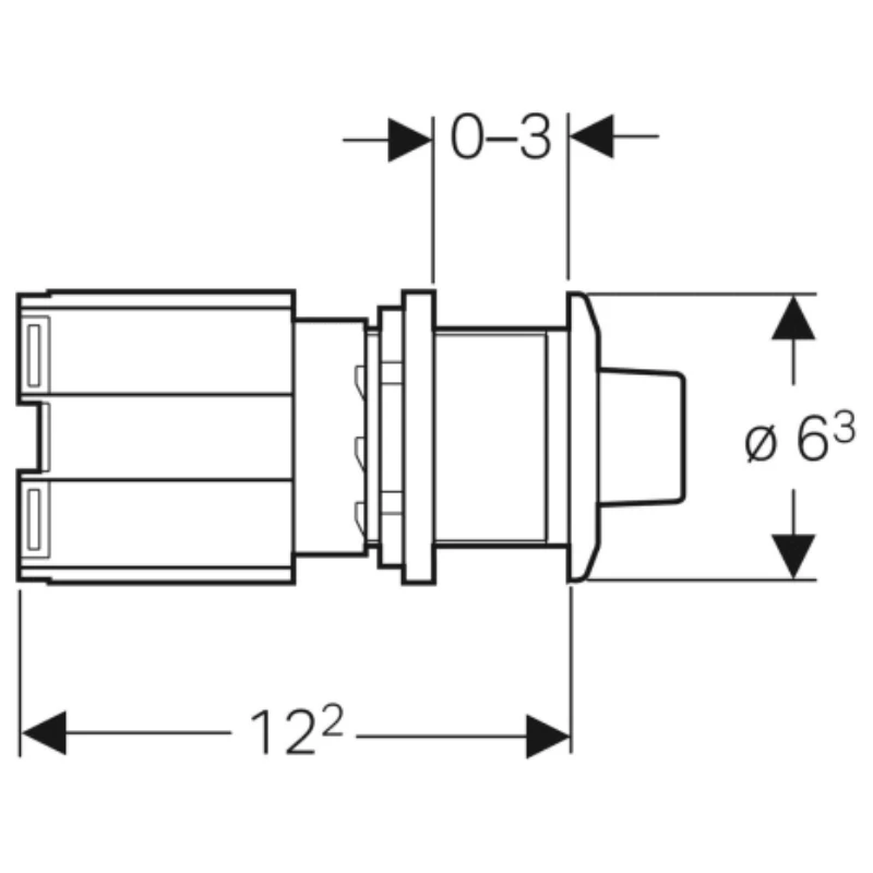 Geberit Pnuematic Single Flush Actuator - Gloss Chrome 4 Geberit Pnuematic Single Flush Actuator - Gloss Chrome - Image 2