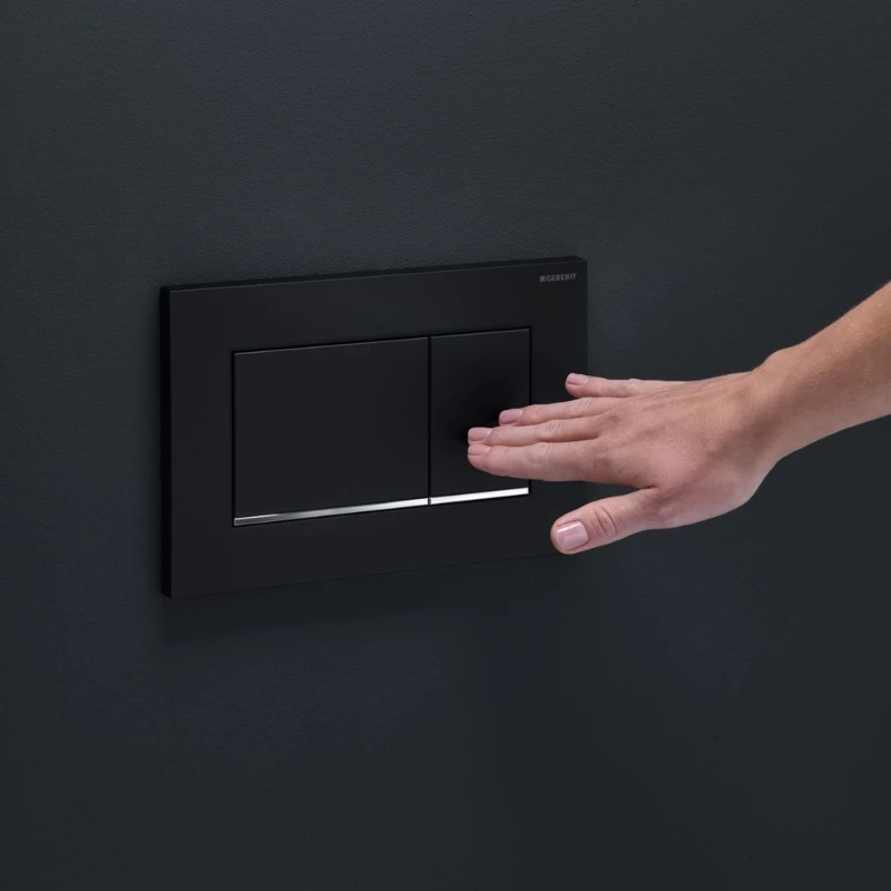 Geberit Sigma30 Dual Flush Plate - Matt Black / Chrome 4 Geberit Sigma30 Dual Flush Plate - Matt Black / Chrome - Image 2