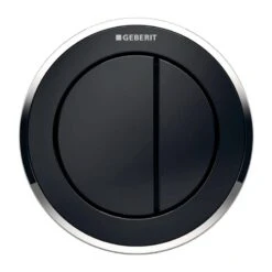 Geberit Type 10 Pnuematic Dual Flush Button - Furniture Actuator - Black / Gloss Chrome