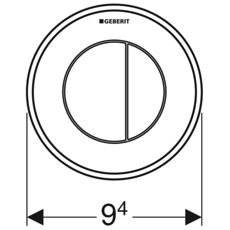 Geberit Type 10 Pnuematic Dual Flush Button - Matt Black 4 Geberit Type 10 Pnuematic Dual Flush Button - Matt Black - Image 2