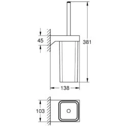 Grohe Selection Cube Toilet Brush Set - Chrome -Home Bathroom grohe selection cube toilet brush set chrome 40857000 2
