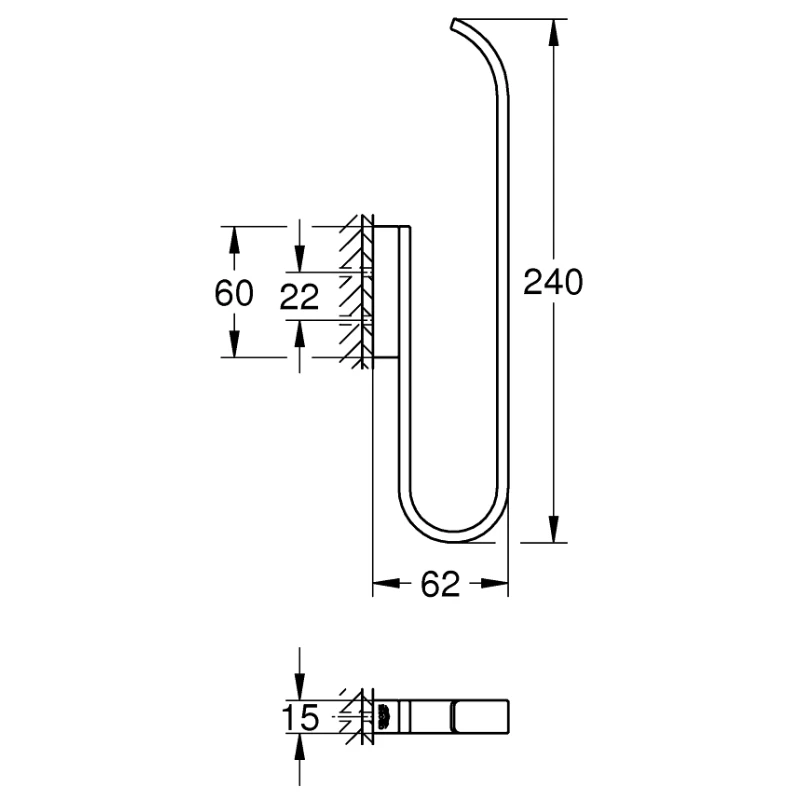Grohe Selection Spare Toilet Paper Holder - Brushed Hard Graphite 5 Grohe Selection Spare Toilet Paper Holder - Brushed Hard Graphite - Image 3