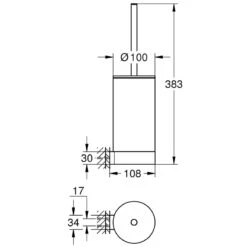 Grohe Selection Toilet Brush Set - Chrome -Home Bathroom grohe selection toilet brush set chrome 41076000 1