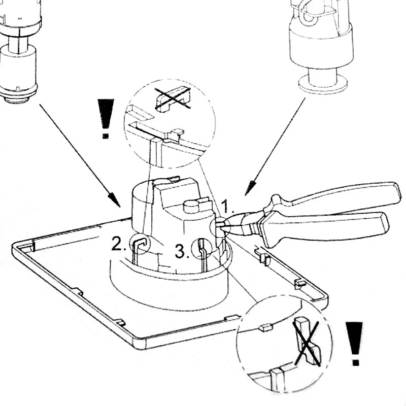 Grohe Dual Flush Dual Hose Push Button Horizontal - Image 4