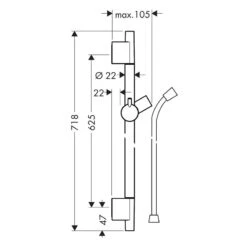 Hansgrohe Unica Shower Rail S Puro - 65cm With Shower Hose - Matt White -Home Bathroom hansgrohe unica shower rail s puro 65cm with shower hose matt white 28632700 2