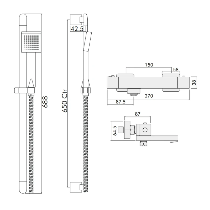Inta Nulo Thermostatic Bath Mixer Shower - Chrome 4 Inta Nulo Thermostatic Bath Mixer Shower - Chrome - Image 2