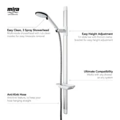 Mira Advance Flex 2018 Fittings Kit - White/chrome -Home Bathroom mira advance flex fittings kit white chrome 1.1785.625 3