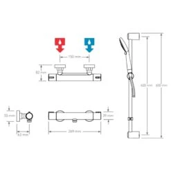 Mira Eco EV Bar Mixer Shower - Chrome -Home Bathroom mira eco ev bar mixer shower chrome 2.1878.018 2