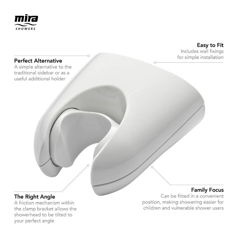 Mira Logic LF-2 Shower Head Holder Wall - White 6 Mira Logic LF-2 Shower Head Holder Wall - White - Image 4