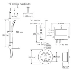 Mira Mode Next Gen Dual Ceiling Fed Digital Shower - Pumped -Home Bathroom mira mode dual ceiling fed digital shower pumped 1.1980.008 3