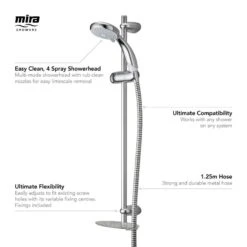 Mira Nectar Shower Fittings Kit Complete - Chrome -Home Bathroom mira nectar shower fittings kit complete chrome 2.1703.006 3