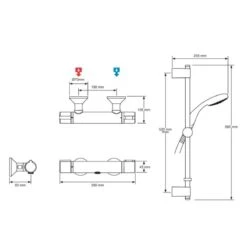 Mira React EV Bar Mixer Shower - Chrome 9 Mira React EV Bar Mixer Shower - Chrome -Home Bathroom mira react ev bar mixer shower chrome 2.1878.005 3