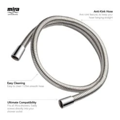 Mira Logic 1.25m Metal Shower Hose - Chrome -Home Bathroom mira logic shower hose 1.25m chrome 450.01 2